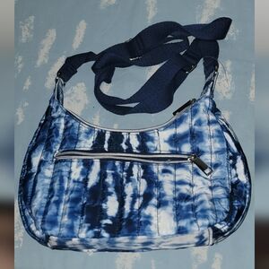 Blue Tie-Dye Quilted Shoulder Bag - Women